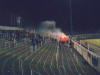 Reste der Pyro-Show der Eintrachtler, von der Geraden aus gesehen