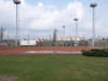 Hartplatzanlage, dahinter das Hauptfeld