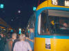 Volle Stra�enbahn nach dem Spiel am Hbf.