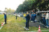 Das Trainergespann auf der Verkehrsinsel "Coachingzone"
