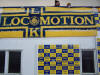 schneebeflockte Locomotion-Fahne