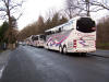 Fanbus-Schlange auf der Connewitzer Stra�e