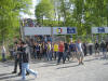 Alles str�mt aus dem Fanblock - zum Sieg feiern!