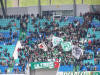 Die Chemie-Ultras marschieren mit ihren Bannern ein
