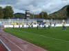 Die Teams betreten den Rasen des Abb�-Sportfelds
