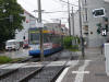 Die Tram f�hrt hier auch eingleisig.