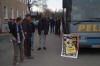 Plakataktion vor der R�ckfahrt...