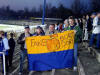 Borsdorfer Fans mit Traditionsbanner