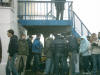 Info-Stand unter der Trib�nentreppe