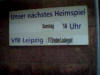 Das schreibt die Tafel vor - heute gegen DD-Laubegast!
