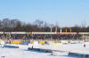 Pause im verschneiten Plache-Stadion