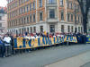 Banner flaggen vor der Waldstra�e
